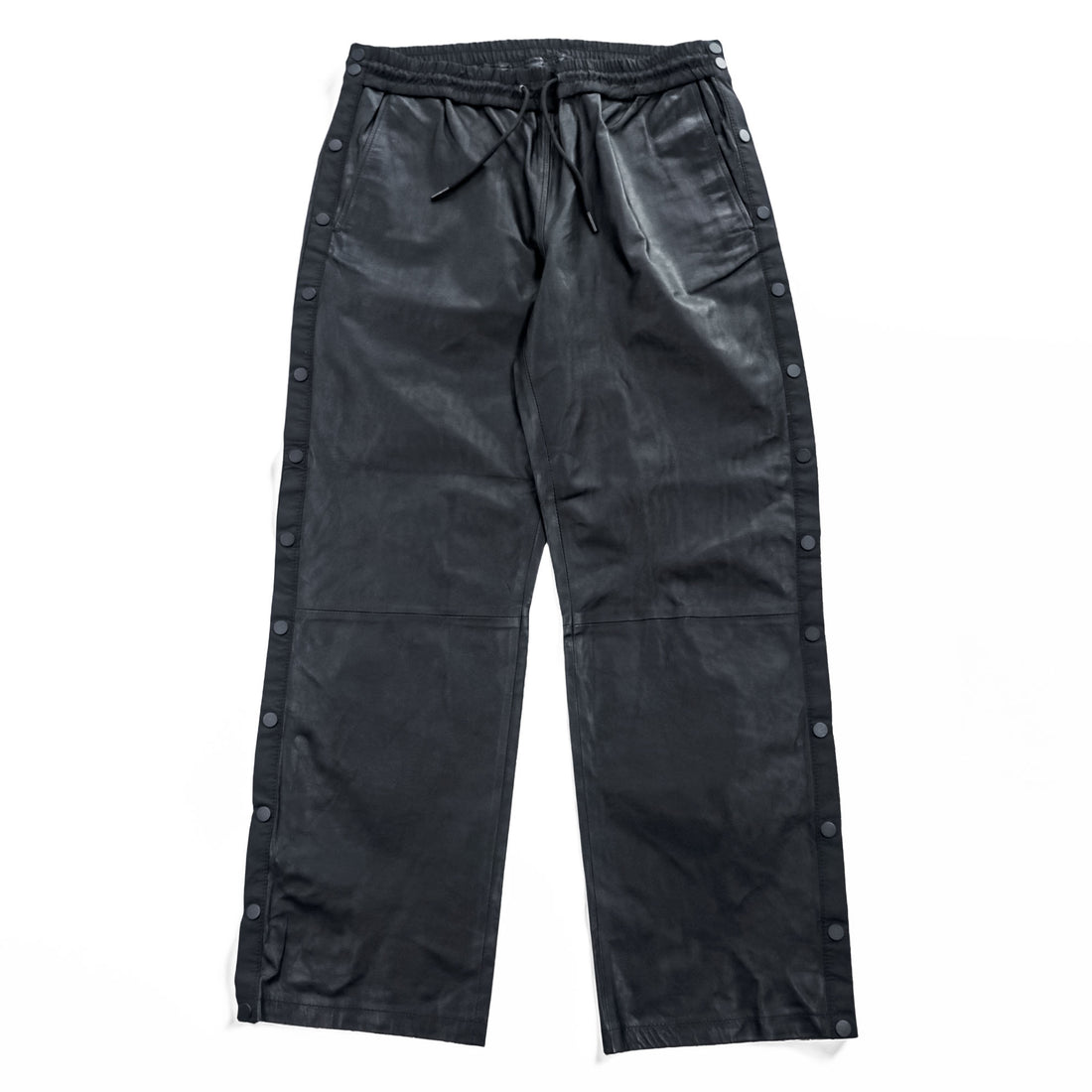 ALEXANDER WANG × H&M サイドスナップ レザー トレーニングパンツ M ブラック サイドスリット スナップボタン イージーパンツ