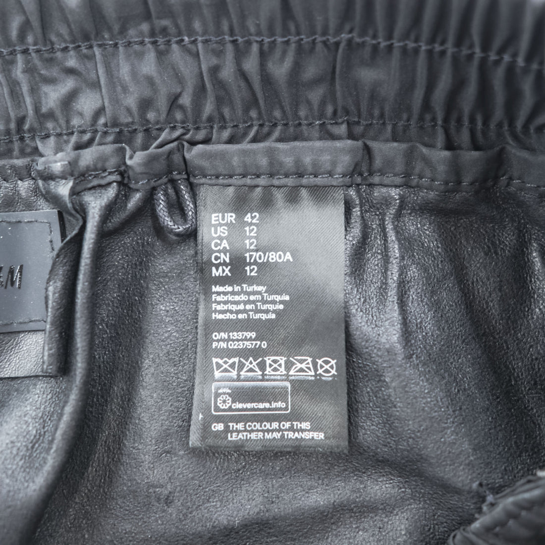 ALEXANDER WANG × H&M サイドスナップ レザー トレーニングパンツ M ブラック サイドスリット スナップボタン イージーパンツ
