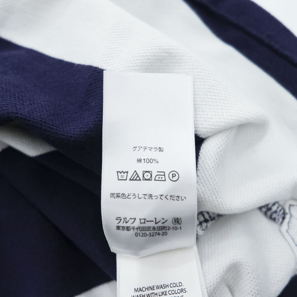 Polo Ralph Lauren ボーダー ポロシャツ L ホワイト ネイビー ビッグポニー