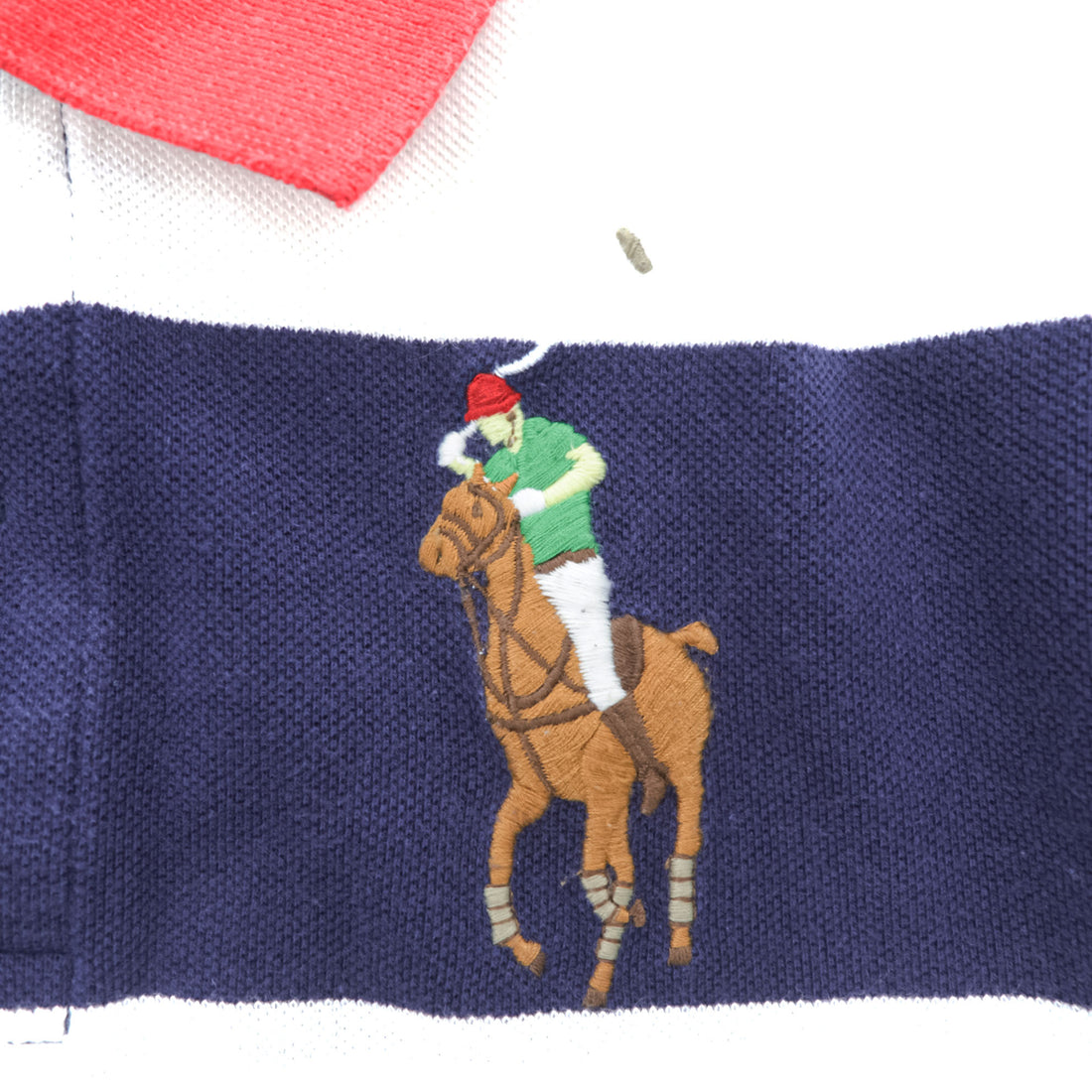 Polo Ralph Lauren ボーダー ポロシャツ L ホワイト ネイビー ビッグポニー