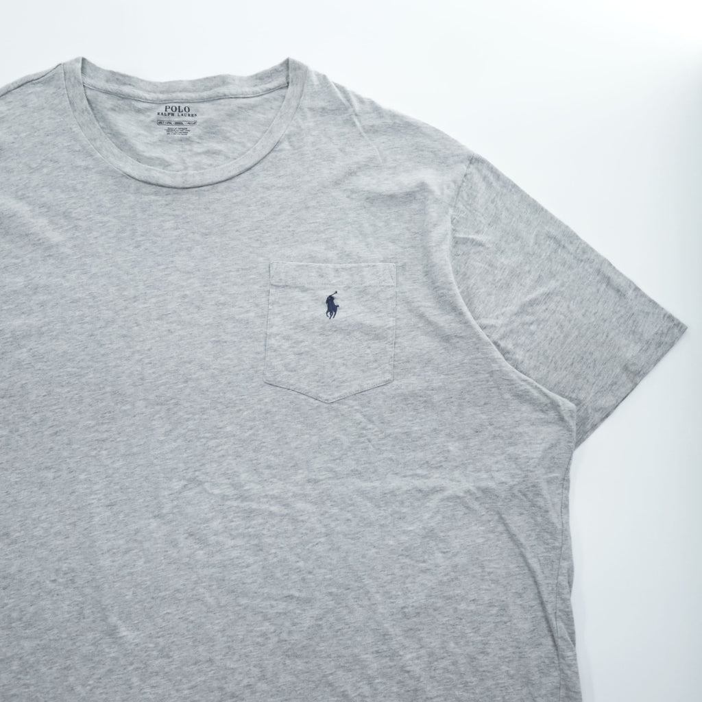 Polo Ralph Lauren ビッグサイズ ポケット Tシャツ 4XL グレー スモールポニー ロゴ 刺繍
