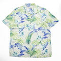 Tommy Bahama アロハシャツ 半袖 シルク オープンカラーシャツ L ベージュ 総柄 ボタニカル 開襟