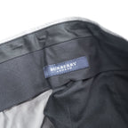 BURBERRY LONDON 日本製 スラックス パンツ XL グレー タック プリーツ