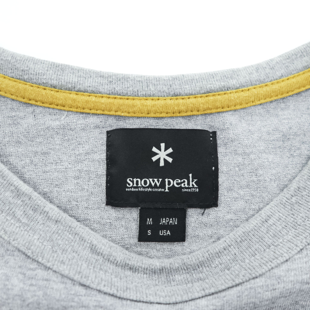 snow peak 日本製 ポケット Tシャツ M グレー GIGA POWER TS-15SJ001