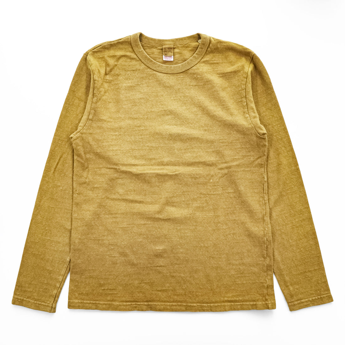 UES 日本製 ロングスリーブ 長袖 Tシャツ ロンT M ブラウン リブネック スラブコットン