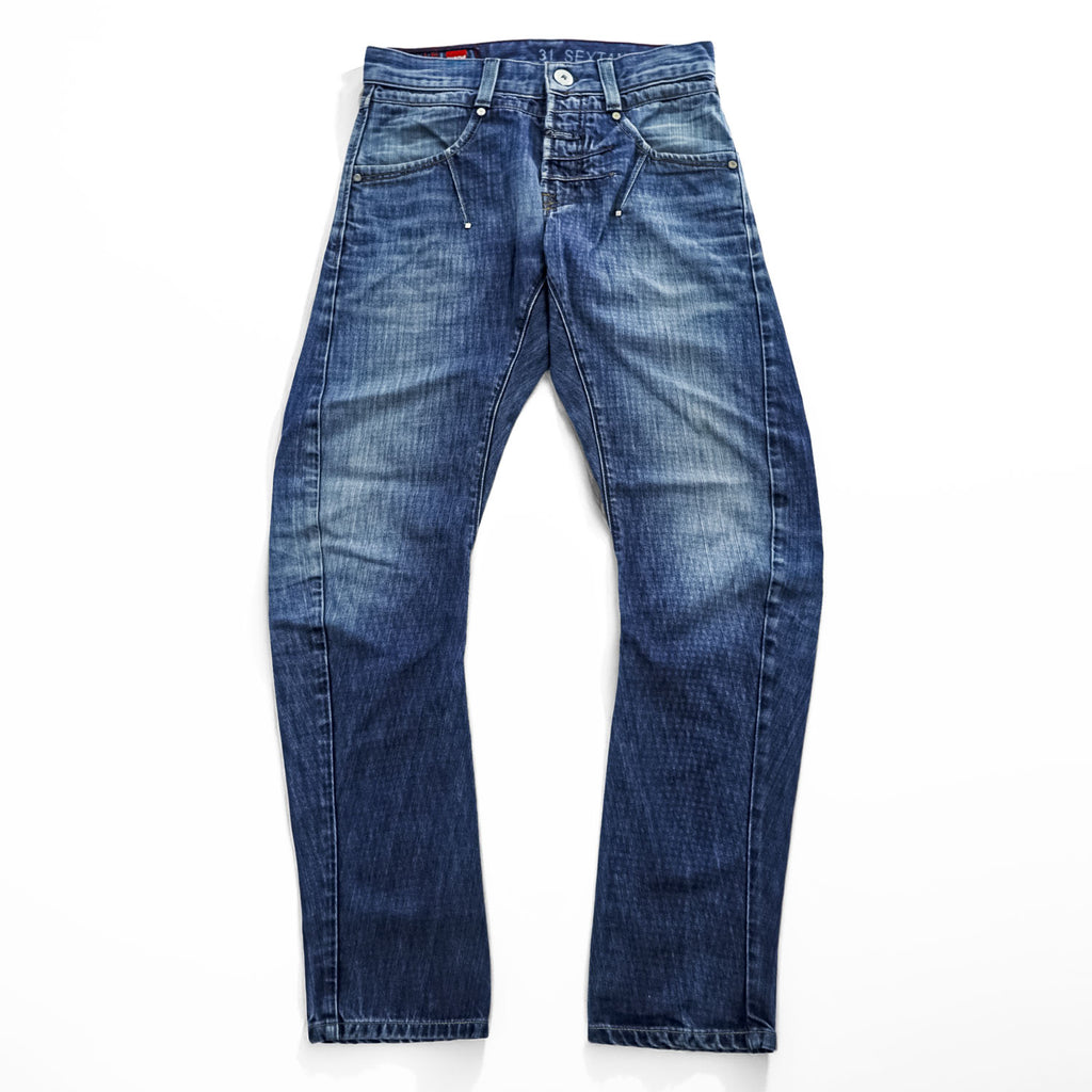 MARITHE FRANCOIS GIRBAUD LE JEAN 立体裁断 デニムパンツ ジーンズ M ストレッチ SEXTAN.G 変形