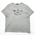 Polo Ralph Lauren Tシャツ 2XL グレー U.S.A 染み込みプリント