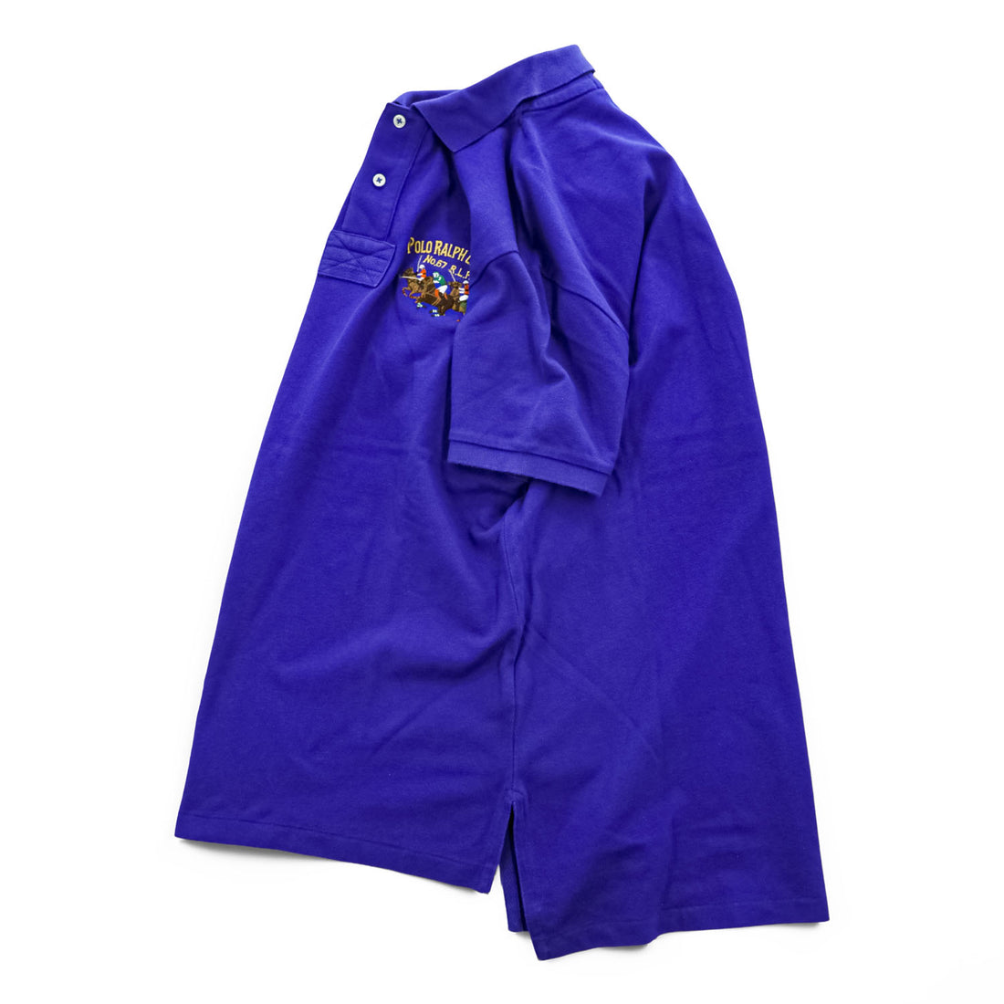 Polo Ralph Lauren ポロシャツ M CUSTOM FIT ブルー 刺繍 ポロプレイヤー