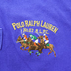 Polo Ralph Lauren ポロシャツ M CUSTOM FIT ブルー 刺繍 ポロプレイヤー