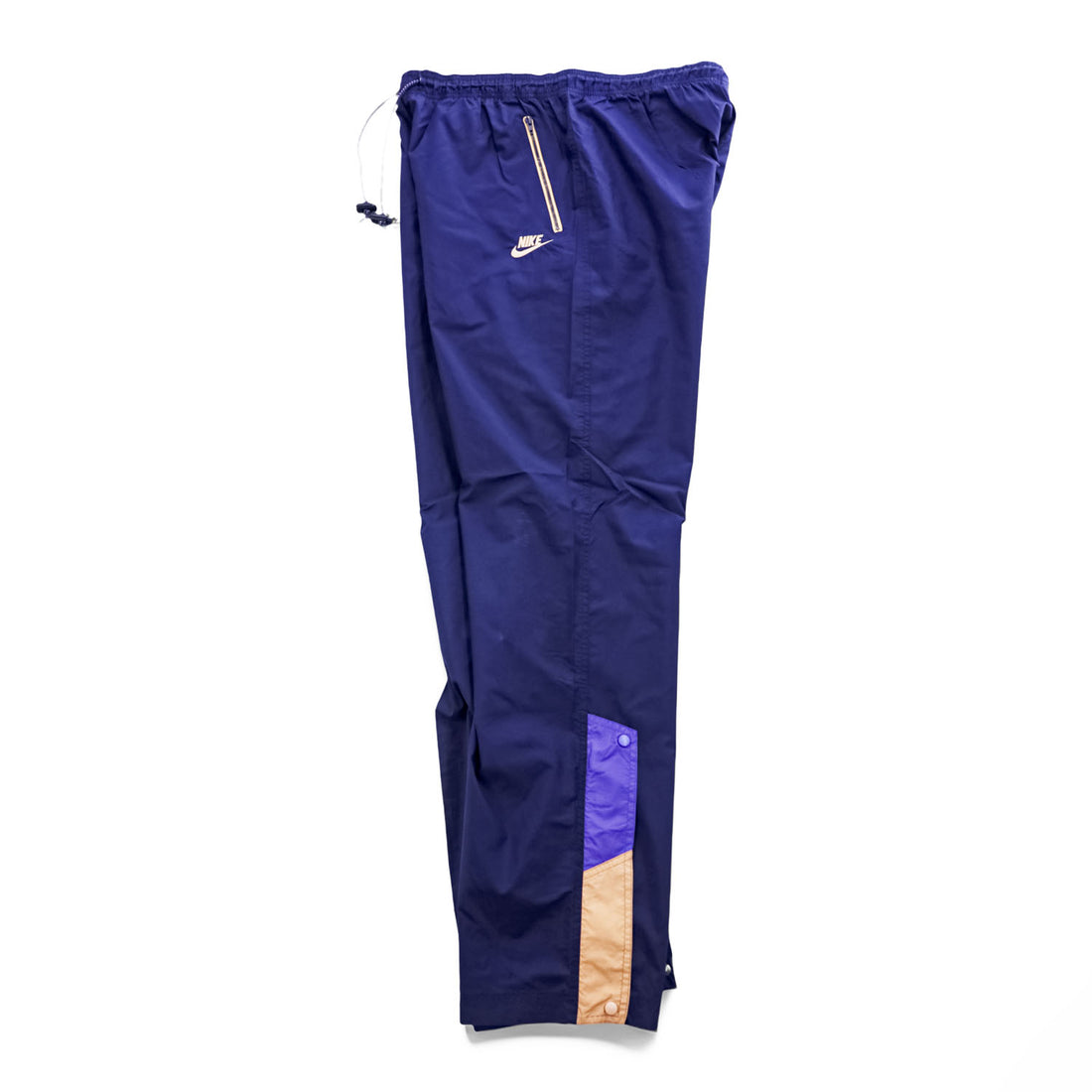 NIKE 90年代 ヴィンテージ トラックパンツ ジャージ M ネイビー 銀タグ ナイロン サイドスリット