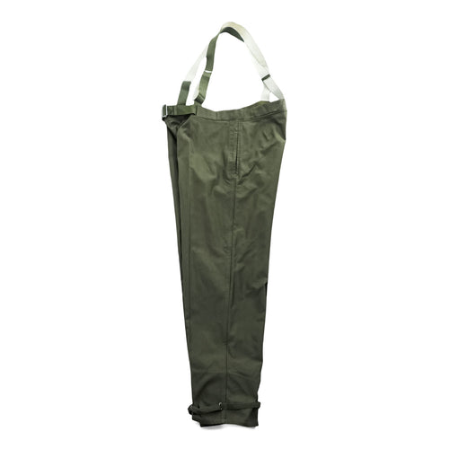 60s Vintage 1962 West German Army Bundeswehr Cold Weather Overpants Olive Suspenders Size 50 Lindau & Co KG