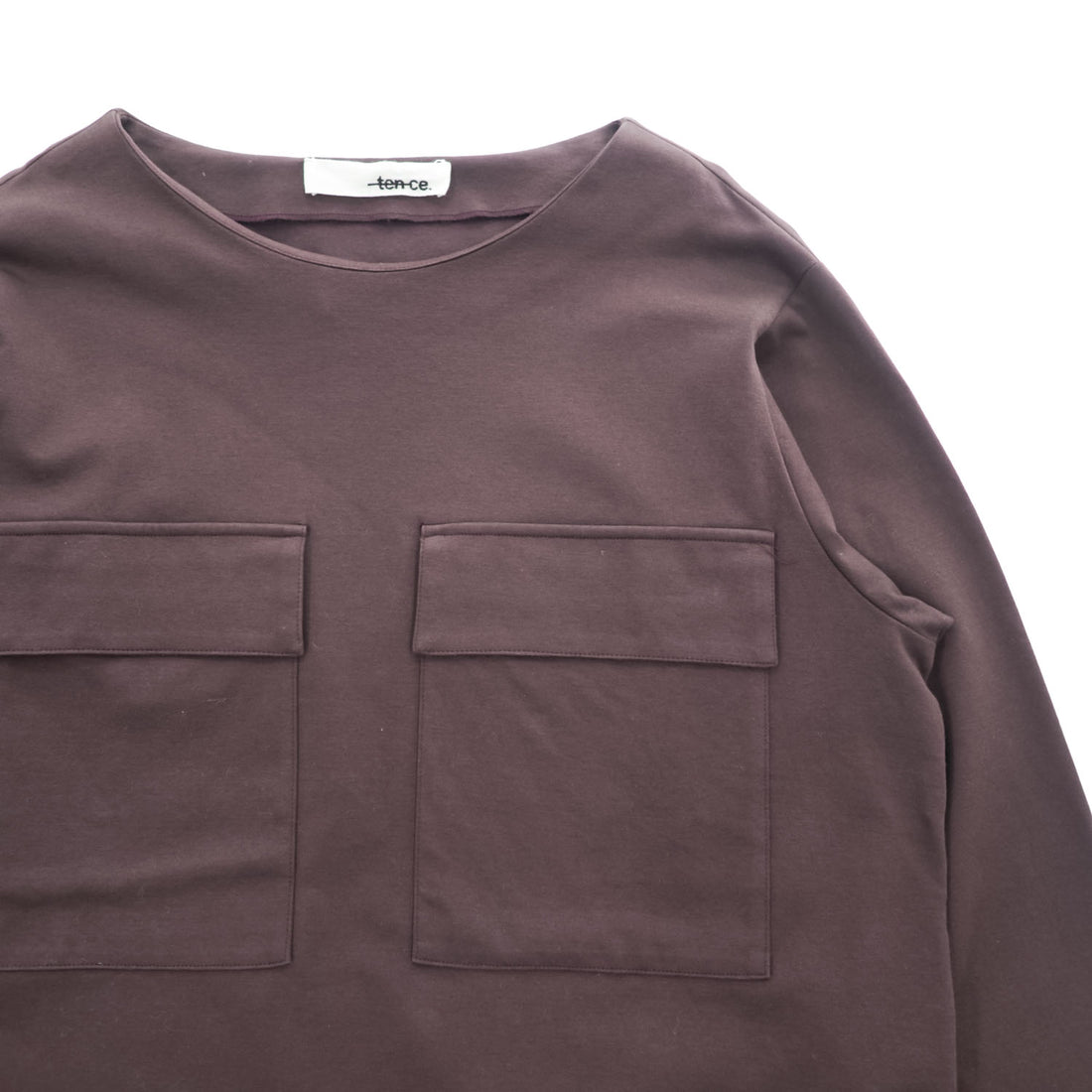 tence 長袖 スモック カットソー ロングスリーブ Tシャツ S ドローコード 胸ポケット TN-PO-01 日本製