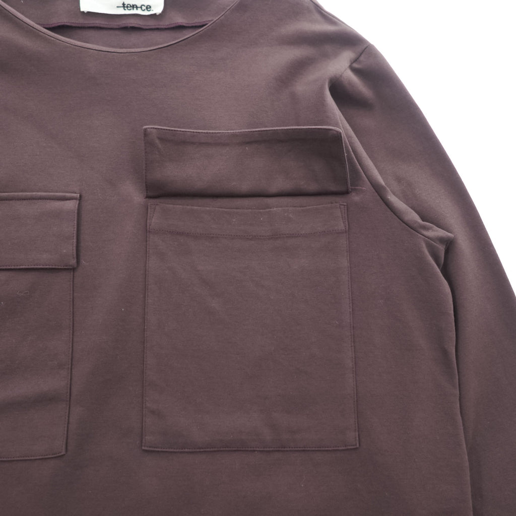 tence 長袖 スモック カットソー ロングスリーブ Tシャツ S ドローコード 胸ポケット TN-PO-01 日本製