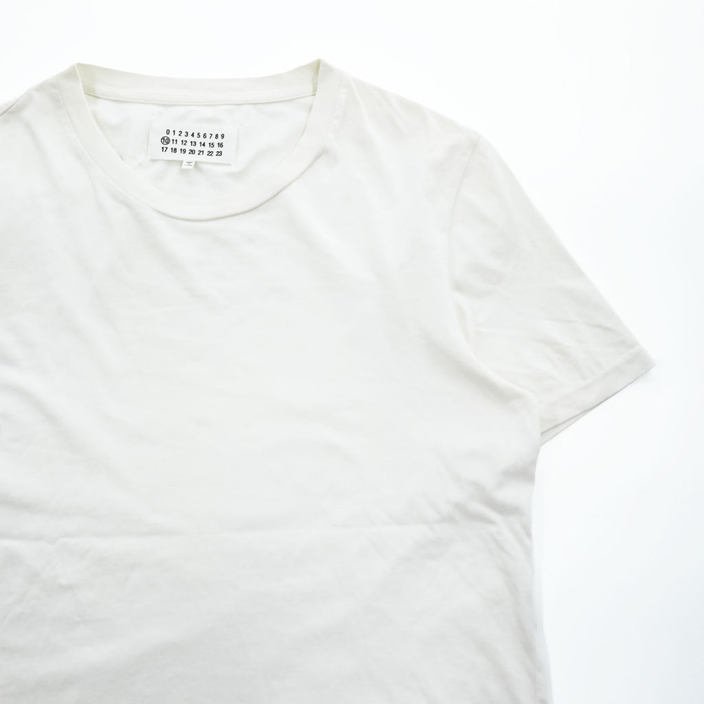 Maison Martin Margiela 10 クルーネック プレーン Tシャツ 44 ホワイト SLIM 15S/S カットオフ S30GC0487 トルコ製