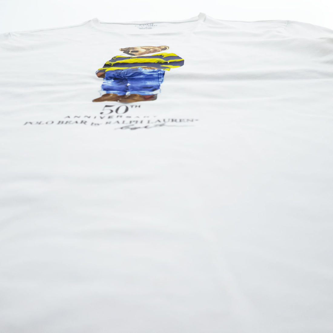 Polo Ralph Lauren ポロベア 50th ANNIVERSARY プリント Tシャツ L ホワイト コットン