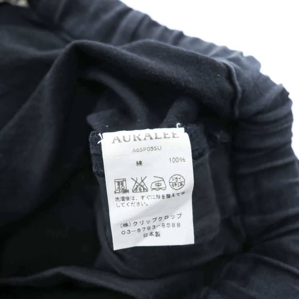 AURALEE 日本製 イージーパンツ カットオフ スウェットパンツ M ブラック STAND UP EASY PANTS A6SP05SU