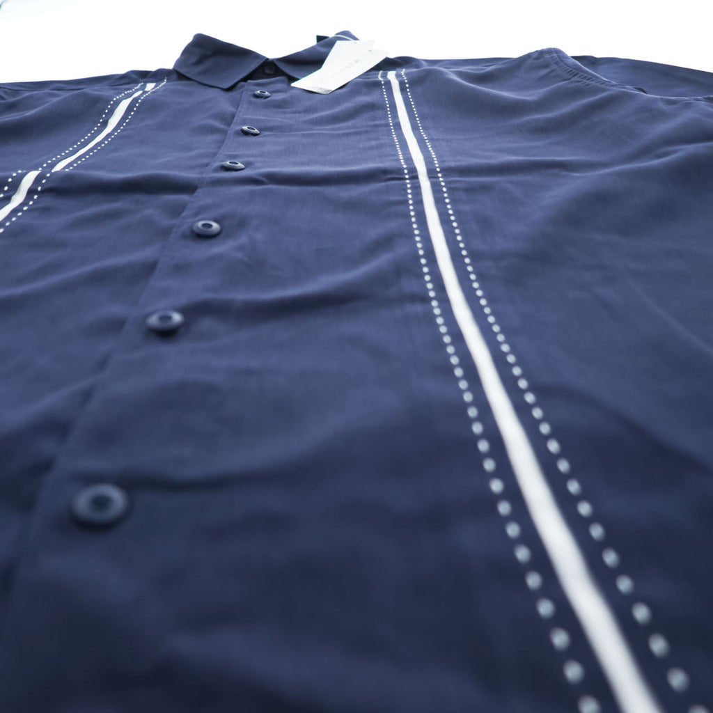 CUBAVERA キューバシャツ 半袖シャツ XL ネイビー ボックスシルエット グアヤベラ 未使用品