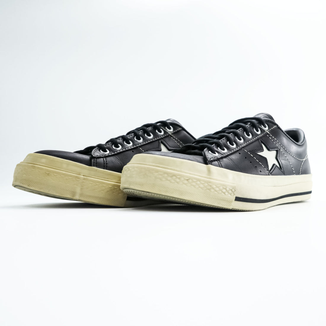 CONVERSE 日本製 ワンスター ONE STAR J レザー ローカット スニーカー 26.5cm ブラック ホワイト ALL STAR
