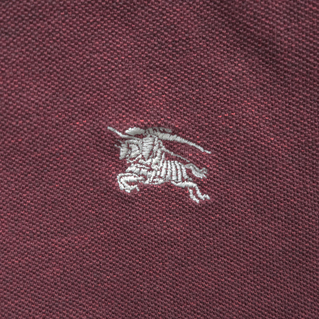 BURBERRY BRIT ポロシャツ XL ボルドー ワンポイントロゴ ノバチェック 鹿の子 トルコ製
