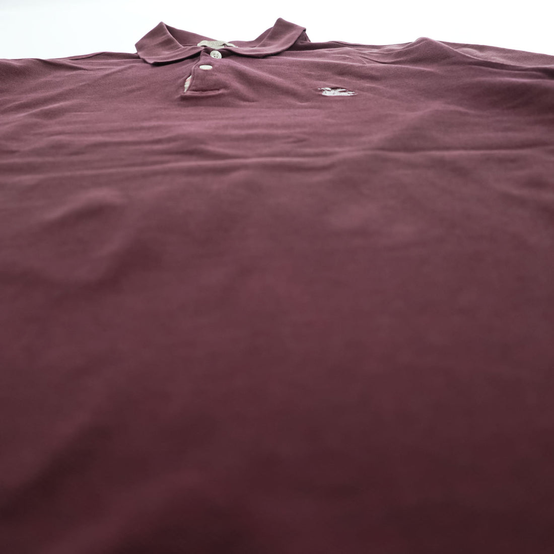 BURBERRY BRIT ポロシャツ XL ボルドー ワンポイントロゴ ノバチェック 鹿の子 トルコ製