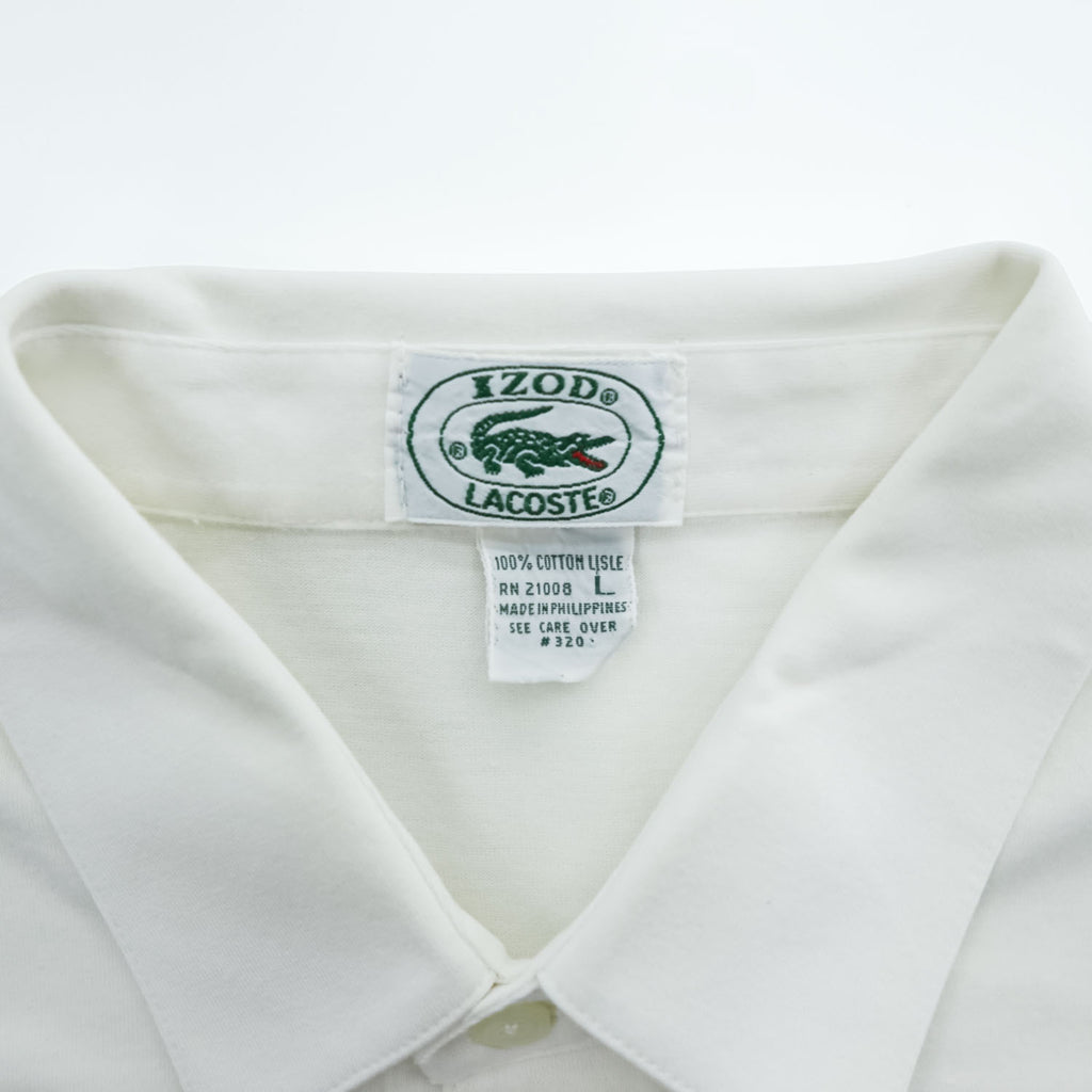 IZOD LACOSTE 90年代 ヴィンテージ ポロシャツ L ホワイト ワンポイントロゴ