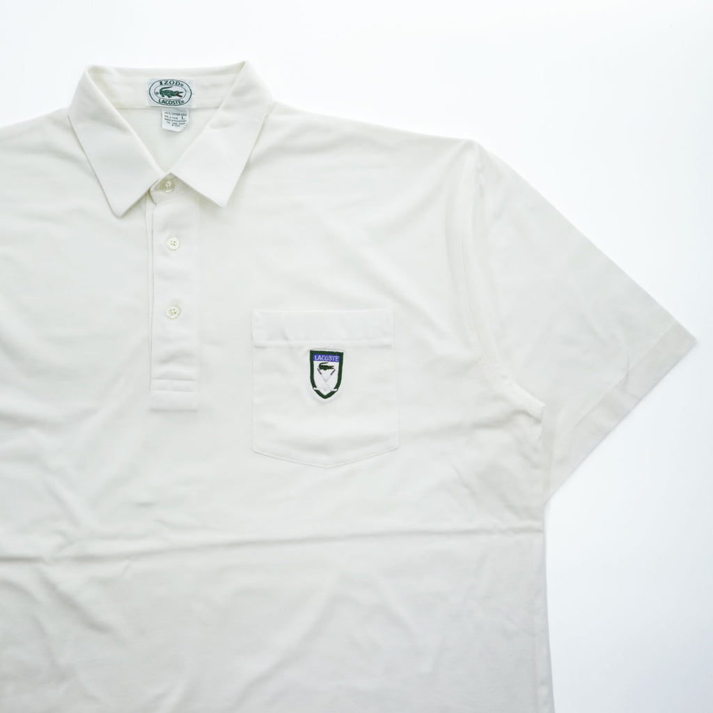 IZOD LACOSTE 90年代 ヴィンテージ ポロシャツ L ホワイト ワンポイントロゴ