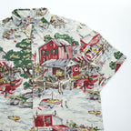 reyn spooner 80年代 ハワイ製 ヴィンテージ アロハシャツ 半袖シャツ L グリーン 総柄 ハワイアン ダイヤモンドヘッドタグ