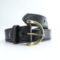 Boston Leather 米国製 ブライドルレザーベルト ブラック バックル ゴールド USA製 6582 ST
