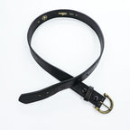 Boston Leather 米国製 ブライドルレザーベルト ブラック バックル ゴールド USA製 6582 ST
