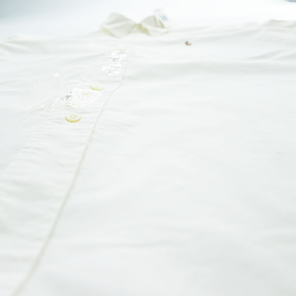 Ralph Lauren 90年代 ヴィンテージ 半袖 オックスフォードシャツ M CLASSIC FIT ホワイト スモールポニー ロゴ 刺繍 ボタンダウン 未使用品