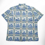 reyn spooner アロハシャツ 半袖シャツ XL ブルー 総柄 ビッグサイズ DIETRICH VAREZ COLLECTION ボックスシルエット