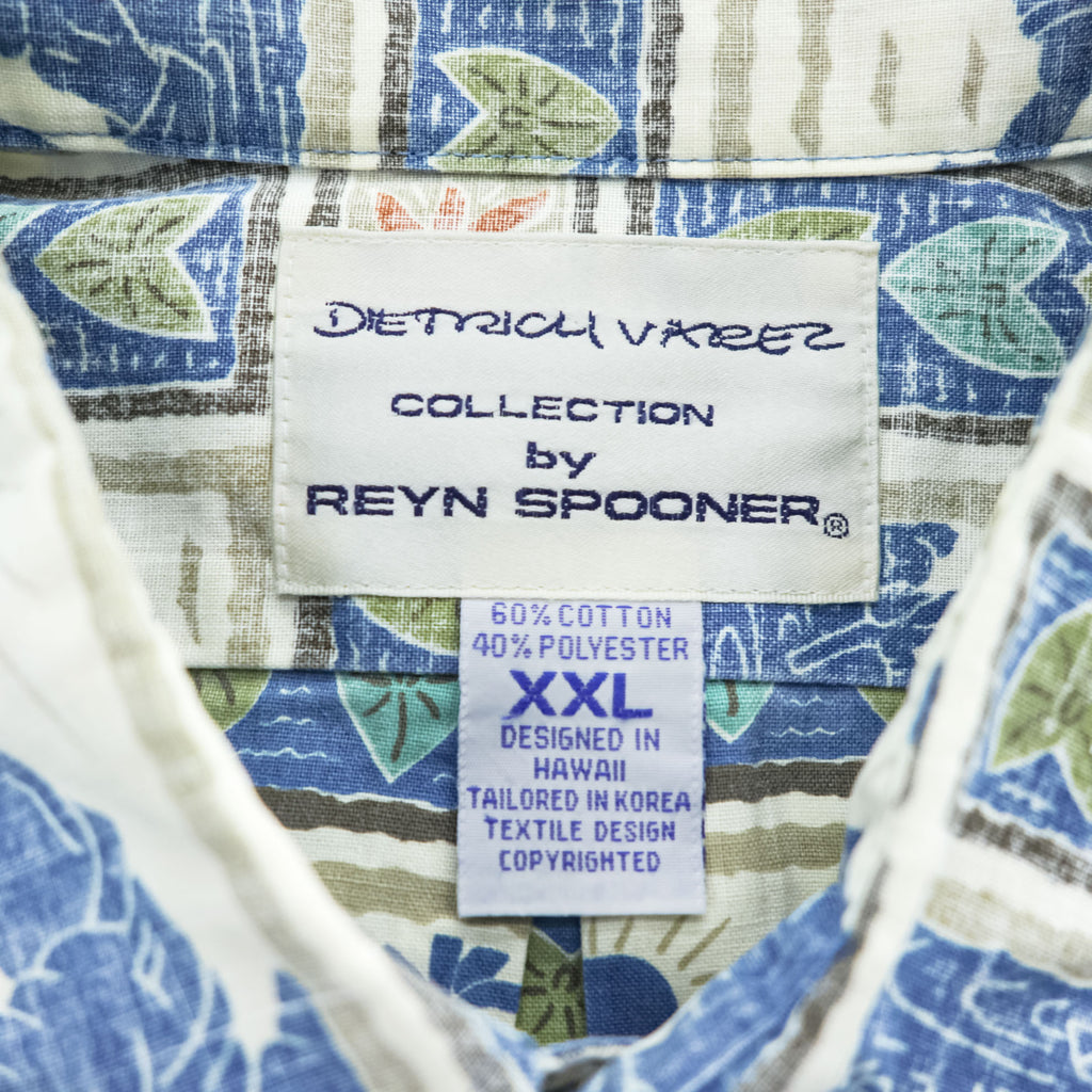 reyn spooner アロハシャツ 半袖シャツ XL ブルー 総柄 ビッグサイズ DIETRICH VAREZ COLLECTION ボックスシルエット
