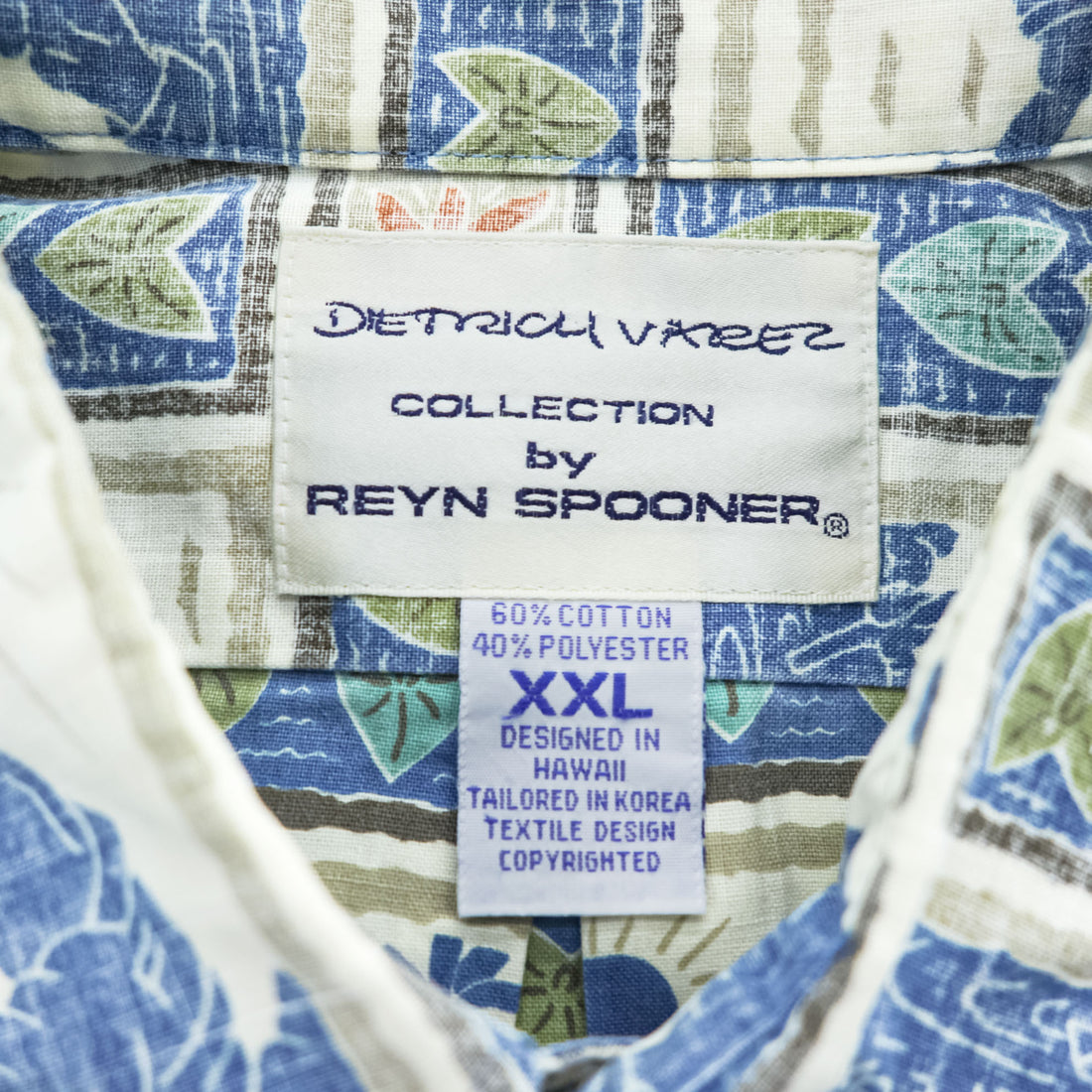 reyn spooner アロハシャツ 半袖シャツ XL ブルー 総柄 ビッグサイズ DIETRICH VAREZ COLLECTION ボックスシルエット