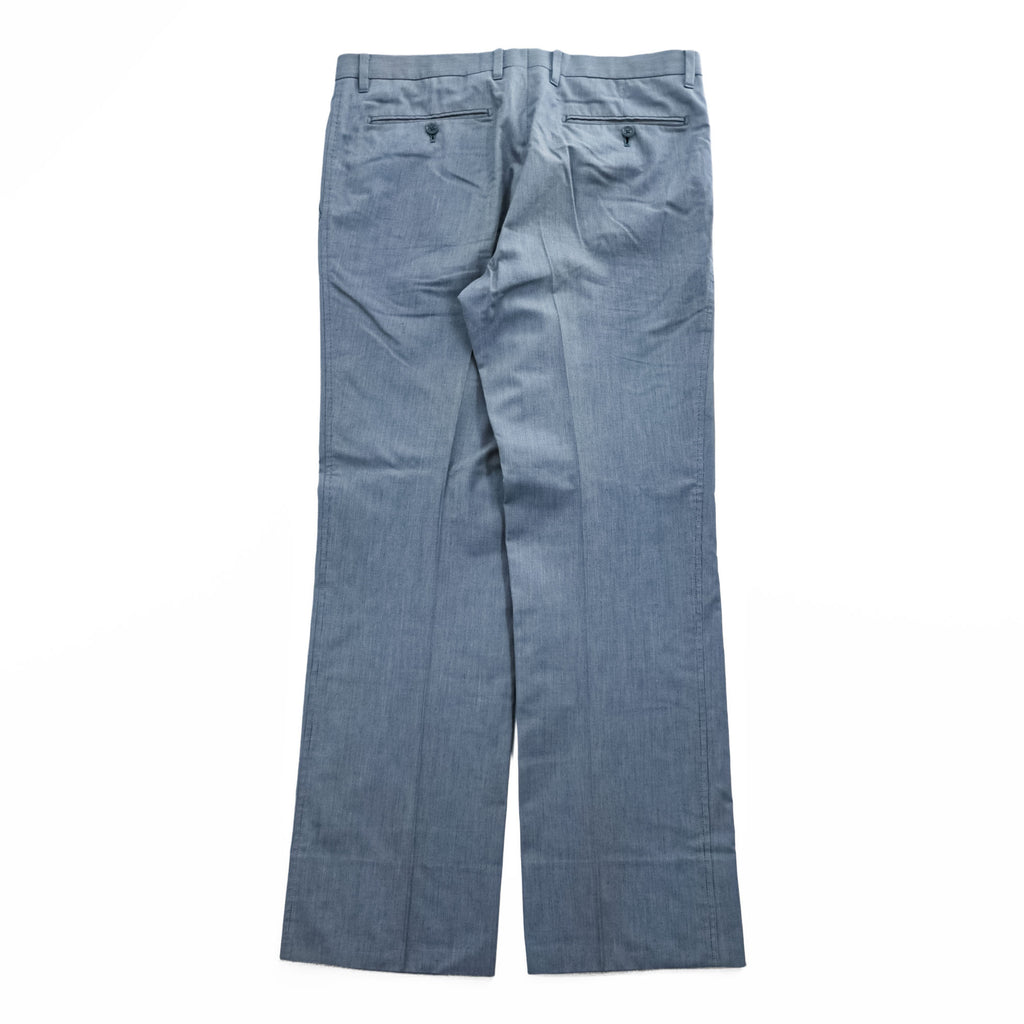 BURBERRY LONDON 日本製 コットンシルク サマー スラックス パンツ L ブルー A1Q20-592-23