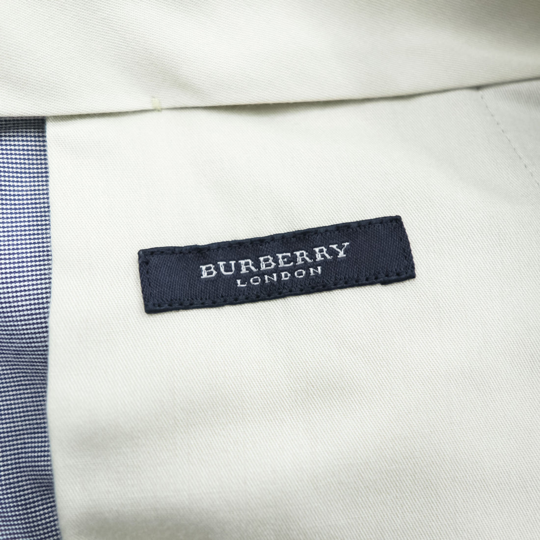 BURBERRY LONDON 日本製 コットンシルク サマー スラックス パンツ L ブルー A1Q20-592-23