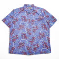 reyn spooner 90年代 ヴィンテージ アロハシャツ プルオーバー 半袖シャツ XXL ブルー レッド ビッグサイズ 総柄 Hawaiian Traditionals Commemorative Classics ハーフボタン