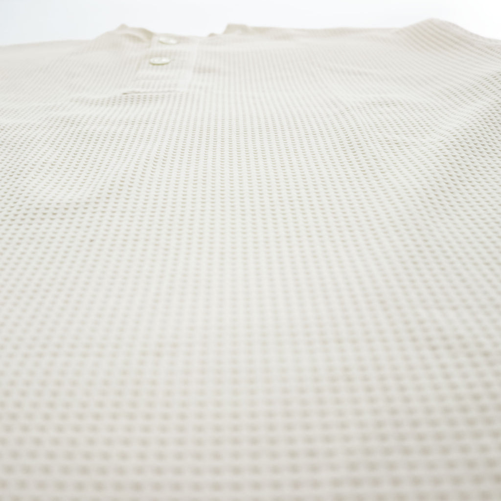 DAIWA PIER39 テック サーマル ヘンリーネック Tシャツ M ホワイト TECH THERMAL HENLEY S/S ワッフル BE-39024