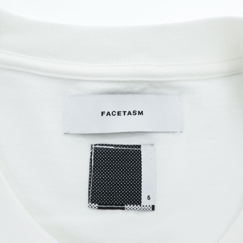 FACETASM 日本製 オーバーサイズ Tシャツ GRAPHIC BIG TEE XL ホワイト サイドスリット ワイド SR0-TEE-U05