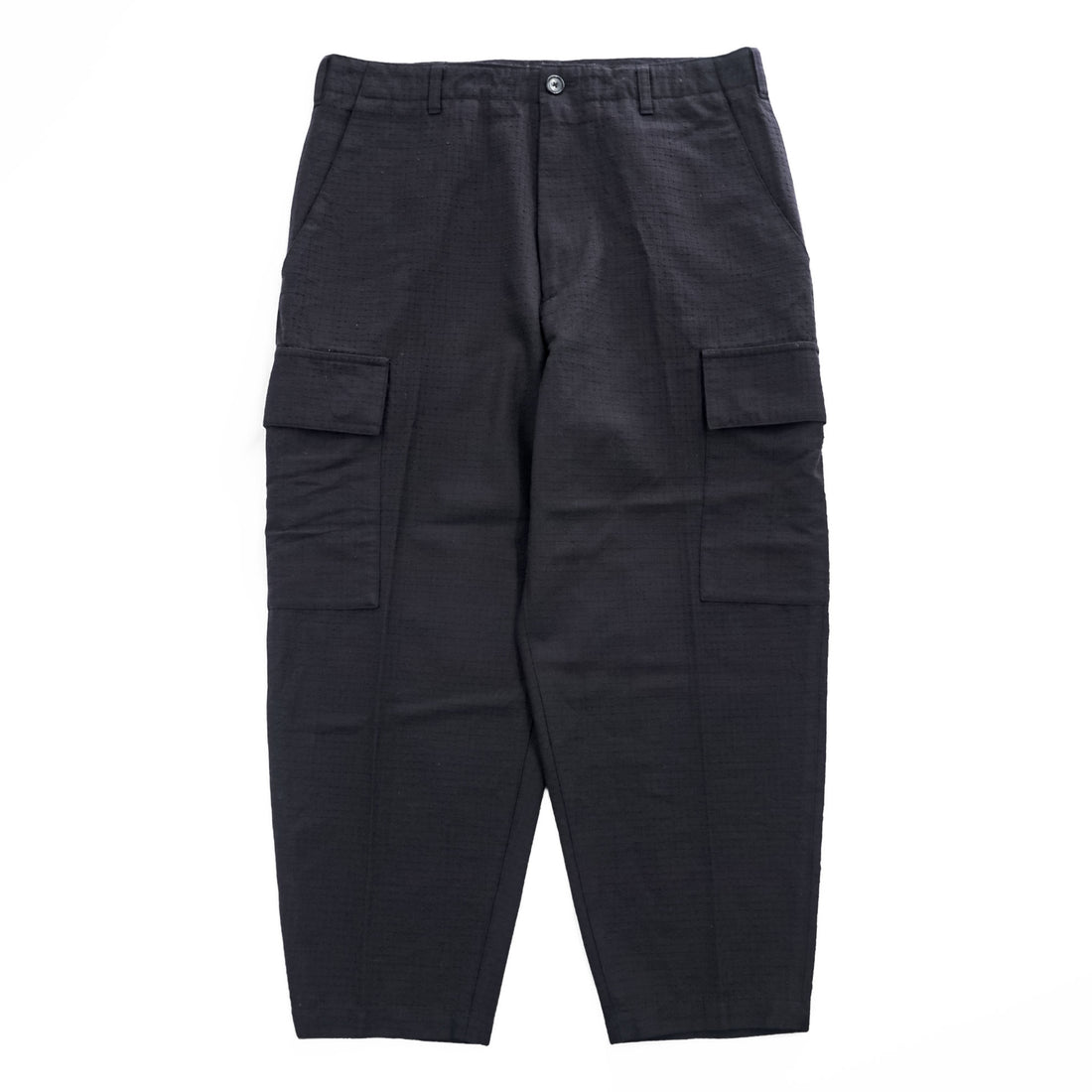 H BEAUTY & YOUTH リップストップ カーゴパンツ FATIGUE PANTS ブラック L ワイド 1214-104-7739