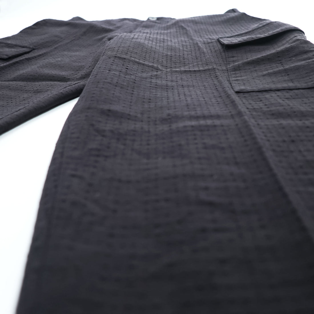 H BEAUTY & YOUTH リップストップ カーゴパンツ FATIGUE PANTS ブラック L ワイド 1214-104-7739