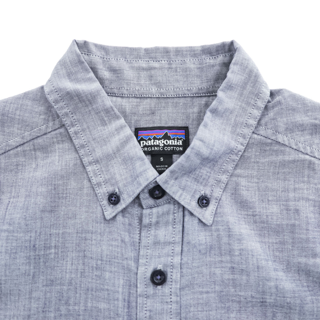 Patagonia オーガニックコットン 半袖シャツ S ブルー ライトウェイト ブラフサイド ボタンダウン 54121