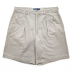 Polo Ralph Lauren 90年代 ヴィンテージ ポロチノ プリーツショーツ TYLER SHORT ショートパンツ ハーフパンツ L ベージュ 2タック