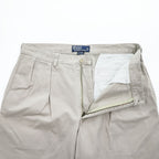 Polo Ralph Lauren 90年代 ヴィンテージ ポロチノ プリーツショーツ TYLER SHORT ショートパンツ ハーフパンツ L ベージュ 2タック
