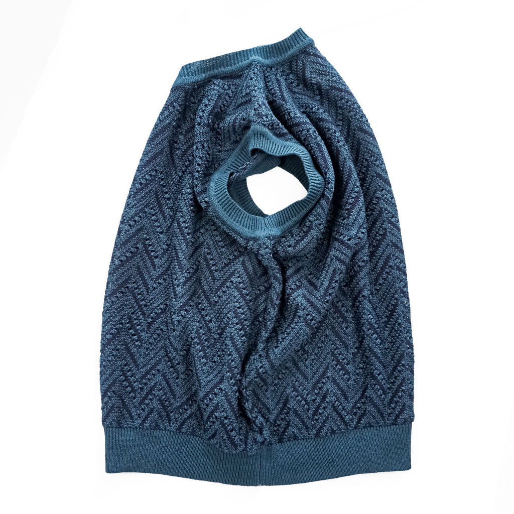 YOKE 日本製 ヘリンボーン メッシュ Vネック ベスト HERRINGBONE MESH V-NECK VEST コットンニット YK23SS0499S
