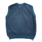 YOKE 日本製 ヘリンボーン メッシュ Vネック ベスト HERRINGBONE MESH V-NECK VEST コットンニット YK23SS0499S