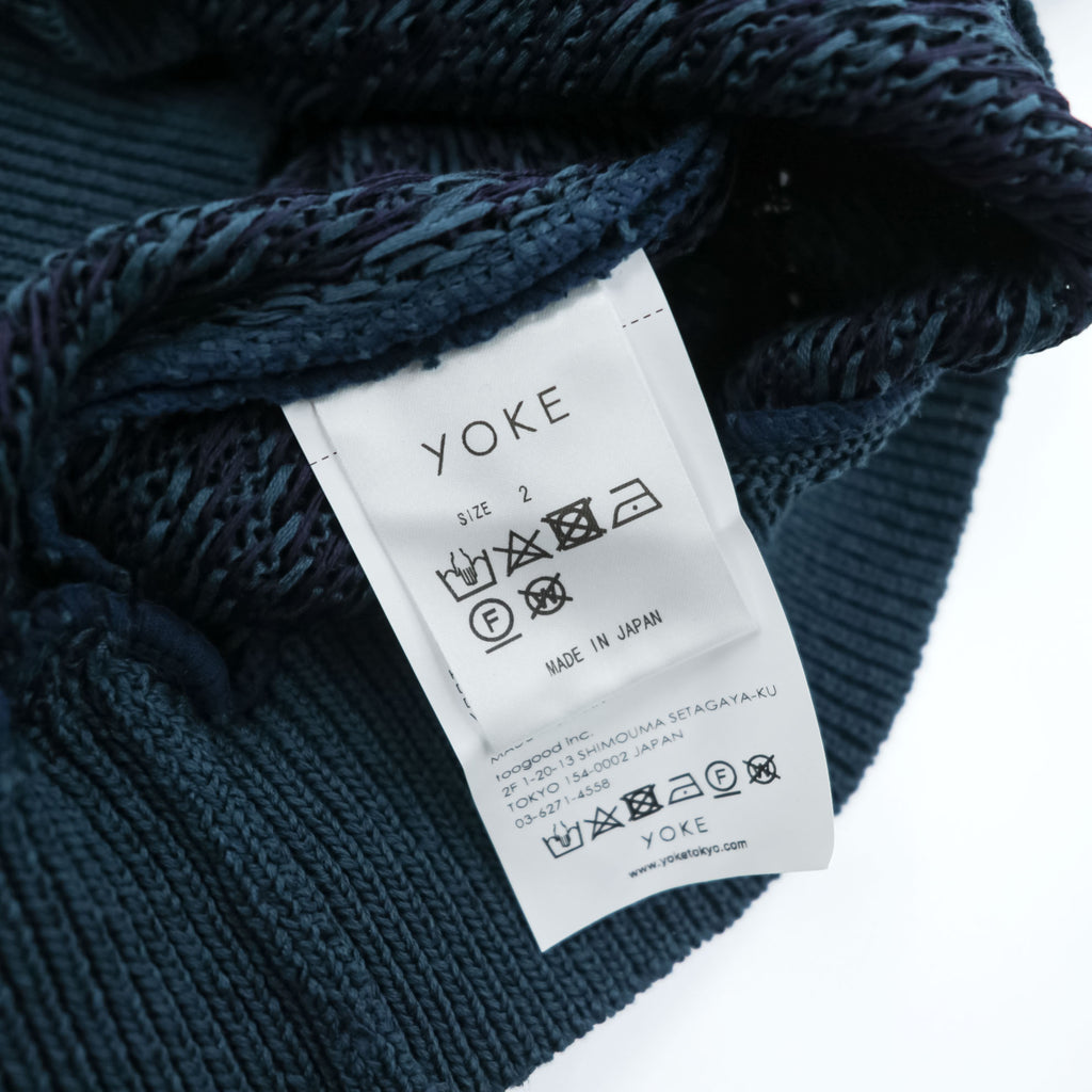YOKE 日本製 ヘリンボーン メッシュ Vネック ベスト HERRINGBONE MESH V-NECK VEST コットンニット YK23SS0499S