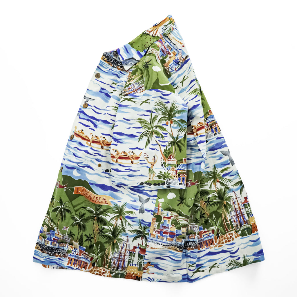 reyn spooner 90年代 ハワイ製 ヴィンテージ アロハシャツ 半袖 オープンカラーシャツ L 総柄 Exclusive Apparel ビキニタグ 開襟