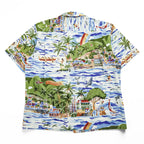 reyn spooner 90年代 ハワイ製 ヴィンテージ アロハシャツ 半袖 オープンカラーシャツ L 総柄 Exclusive Apparel ビキニタグ 開襟