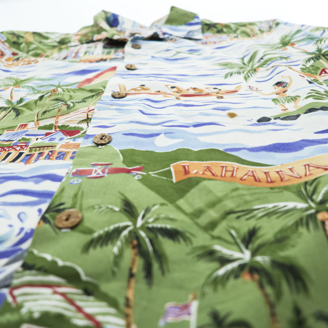 reyn spooner 90年代 ハワイ製 ヴィンテージ アロハシャツ 半袖 オープンカラーシャツ L 総柄 Exclusive Apparel ビキニタグ 開襟