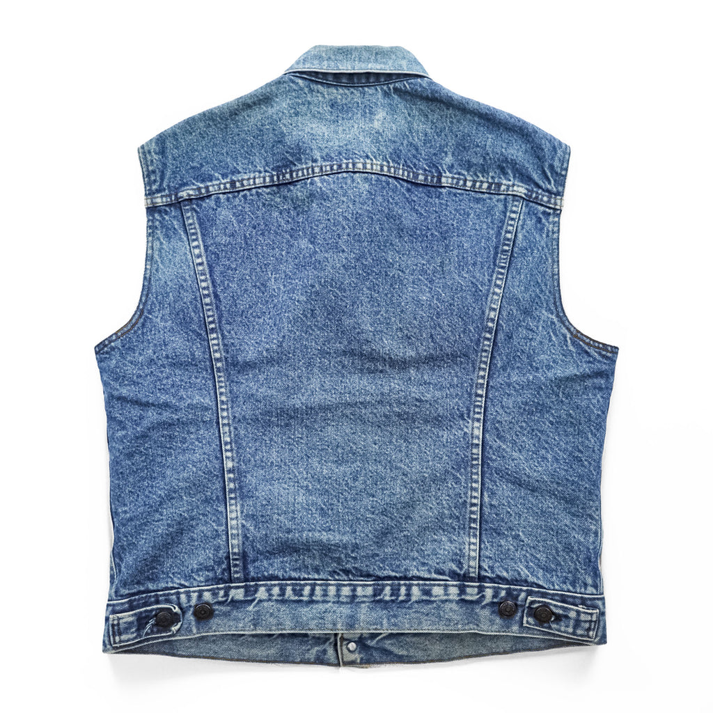 Levi's 80年代 USA製 ヴィンテージ デニム ベスト L バッファローチェック 裏地 ネルライナー 60518 0816